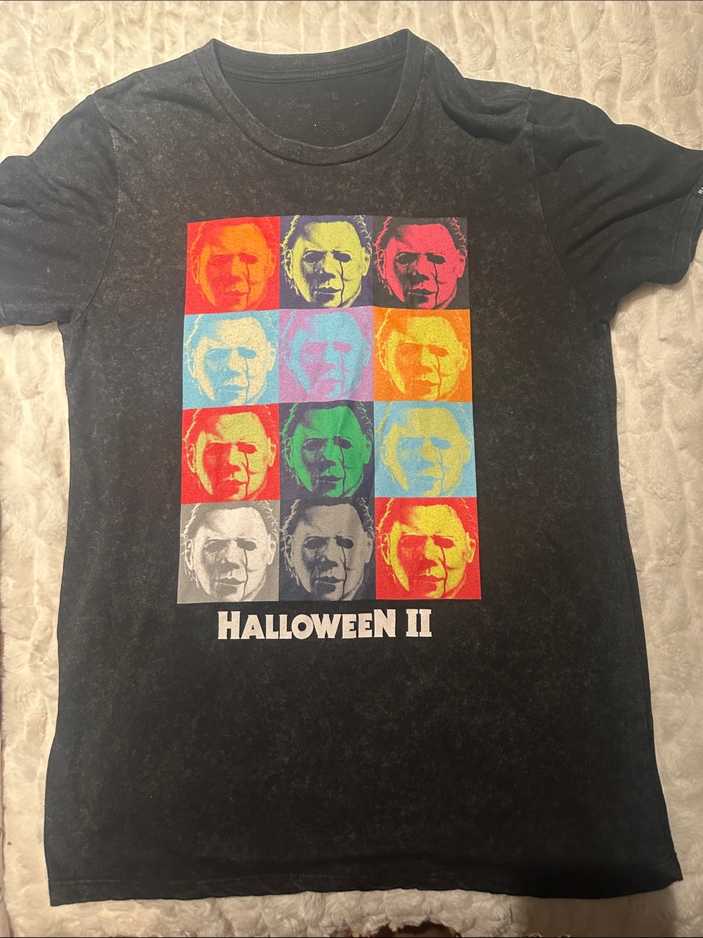 Halloween II Pop Art T‑Shirt - Multicolor on Black